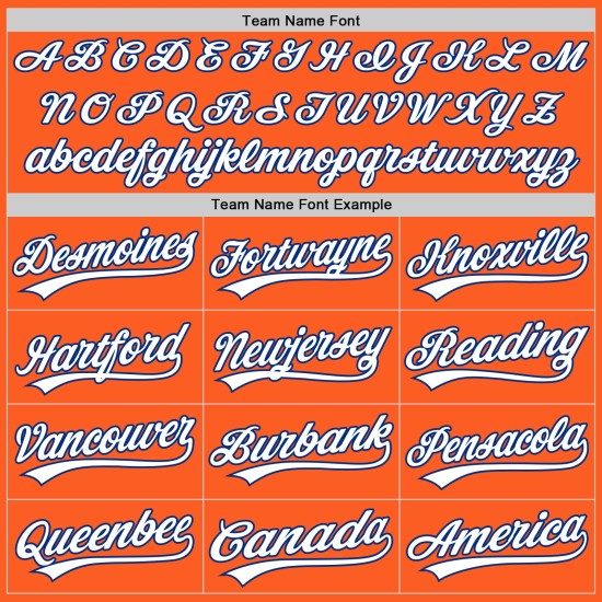 Maglia da baseball arancione retrò personalizzata, bianca e blu autentica Maglia da baseball arancione retrò personalizzata, bianca e blu autentica