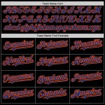 Maglia da baseball autentica personalizzata con 3 forme, colori nero, blu e arancione Maglia da baseball autentica personalizzata con 3 forme, colori nero, blu e arancione
