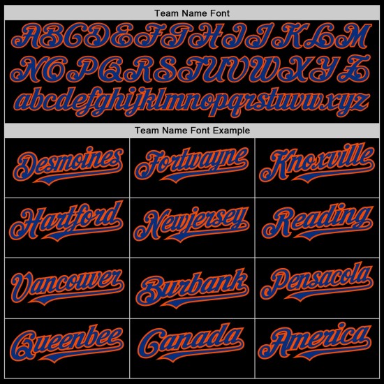 Maglia da baseball autentica personalizzata con 3 forme, colori nero, blu e arancione Maglia da baseball autentica personalizzata con 3 forme, colori nero, blu e arancione