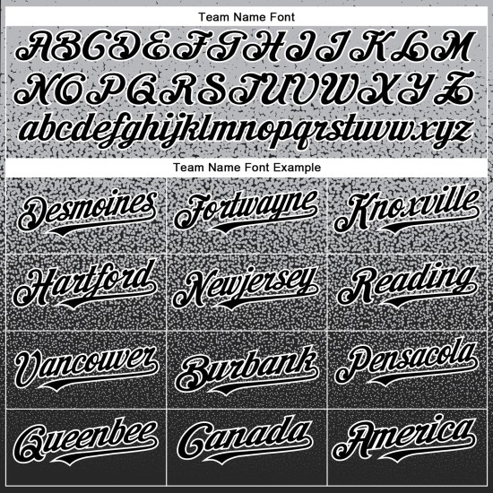 Maglia da baseball personalizzata Fade Authentic Gray Fashion nera e bianca Maglia da baseball personalizzata Fade Authentic Gray Fashion nera e bianca