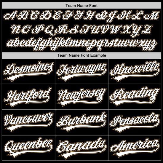 Maglia da baseball personalizzata nera, bianca e oro antico, autentica Maglia da baseball personalizzata nera, bianca e oro antico, autentica