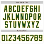 Maglia da baseball personalizzata 3D bianca con motivo astratto, autentica, verde-oro Maglia da baseball personalizzata 3D bianca con motivo astratto, autentica, verde-oro