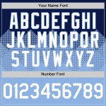 Maglia da baseball personalizzata con motivo blu navy, design autentico, forme 3D sfumate quadrate, bianco-chiaro Maglia da baseball personalizzata con motivo blu navy, design autentico, forme 3D sfumate quadrate, bianco-chiaro