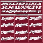 Maglia da baseball autentica, maniche raglan, colore bianco-grigio cremisi, personalizzata Maglia da baseball autentica, maniche raglan, colore bianco-grigio cremisi, personalizzata