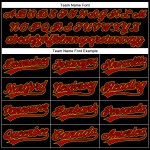 Maglia da baseball autentica 3D personalizzata con motivo rosso-oro, tinta unita, nera e curva Maglia da baseball autentica 3D personalizzata con motivo rosso-oro, tinta unita, nera e curva