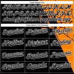 Maglia da baseball autentica con ragnatela, motivo Bay, nera, arancione e bianca, personalizzata