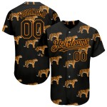 Maglia da baseball 3D con motivo personalizzato Bay Orange Black Tiger Design autentico Maglia da baseball 3D con motivo personalizzato Bay Orange Black Tiger Design autentico