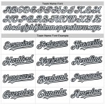 Maglia da baseball autentica, argento-nera, bianca, personalizzata, con righe sfumate Maglia da baseball autentica, argento-nera, bianca, personalizzata, con righe sfumate