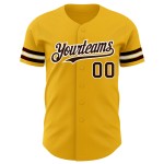 Maglia da baseball personalizzata, autentica, marrone-bianca, in oro Maglia da baseball personalizzata, autentica, marrone-bianca, in oro
