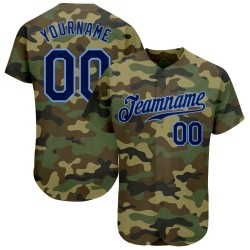 Maglia da baseball personalizzata Salute Service Authentic To Camo Navy-Powder, colore blu