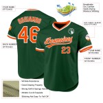Maglia da baseball retrò arancione-bianca personalizzata verde autentica Maglia da baseball retrò arancione-bianca personalizzata verde autentica