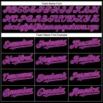 Maglia da baseball personalizzata nera viola-rosa autentica Maglia da baseball personalizzata nera viola-rosa autentica