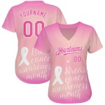 Maglia personalizzata 3D con nastro rosa autentico per la consapevolezza delle donne, per la cura del baseball, la salute del seno, il supporto rosa e bianco per il mese del cancro. Maglia personalizzata 3D con nastro rosa autentico per la consapevolezza delle donne, per la cura del baseball, la salute del seno, il supporto rosa e bianco per il mese del cancro.
