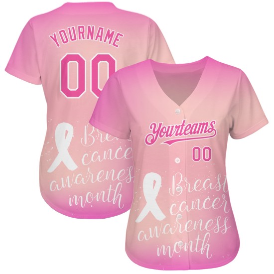 Maglia personalizzata 3D con nastro rosa autentico per la consapevolezza delle donne, per la cura del baseball, la salute del seno, il supporto rosa e bianco per il mese del cancro. Maglia personalizzata 3D con nastro rosa autentico per la consapevolezza delle donne, per la cura del baseball, la salute del seno, il supporto rosa e bianco per il mese del cancro.