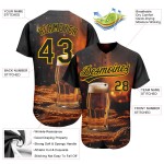 Maglia da baseball Day Design Nero Giallo Autentico Birra Internazionale Modello Personalizzato 3D