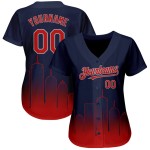 Maglia da baseball Boston Custom Fade Authentic Edition rosso-grigio, moda 3D, blu navy, città Maglia da baseball Boston Custom Fade Authentic Edition rosso-grigio, moda 3D, blu navy, città