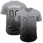 Maglia da baseball personalizzata Fade Authentic Gray Fashion nera e bianca Maglia da baseball personalizzata Fade Authentic Gray Fashion nera e bianca