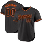 Maglia personalizzata arancione autentica retrò da baseball nera Maglia personalizzata arancione autentica retrò da baseball nera