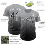 Maglia da baseball personalizzata Fade Authentic Gray Fashion nera e bianca Maglia da baseball personalizzata Fade Authentic Gray Fashion nera e bianca