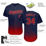 Maglia da baseball Boston Custom Fade Authentic Edition rosso-grigio, moda 3D, blu navy, città Maglia da baseball Boston Custom Fade Authentic Edition rosso-grigio, moda 3D, blu navy, città