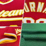 Maglia da baseball retrò arancione-bianca personalizzata verde autentica Maglia da baseball retrò arancione-bianca personalizzata verde autentica