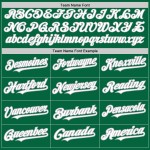 Maglia da baseball personalizzata autentica bianca e grigia Green Kelly Maglia da baseball personalizzata autentica bianca e grigia Green Kelly