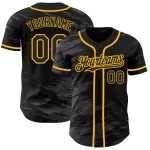 Maglia da baseball Splash Gray Ink Authentic Gold Custom Steel nera Maglia da baseball Splash Gray Ink Authentic Gold Custom Steel nera