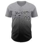 Maglia da baseball personalizzata Fade Authentic Gray Fashion nera e bianca Maglia da baseball personalizzata Fade Authentic Gray Fashion nera e bianca