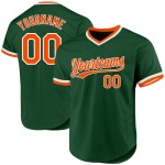 Maglia da baseball retrò arancione-bianca personalizzata verde autentica Maglia da baseball retrò arancione-bianca personalizzata verde autentica