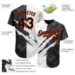 Maglia da baseball autentica con motivo graffiato, 3D personalizzata, graffiti neri e arancioni Maglia da baseball autentica con motivo graffiato, 3D personalizzata, graffiti neri e arancioni
