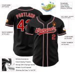 Maglia da baseball personalizzata autentica nera, rossa e bianca Maglia da baseball personalizzata autentica nera, rossa e bianca