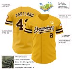 Maglia da baseball personalizzata, autentica, marrone-bianca, in oro Maglia da baseball personalizzata, autentica, marrone-bianca, in oro