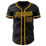 Maglia da baseball Splash Gray Ink Authentic Gold Custom Steel nera Maglia da baseball Splash Gray Ink Authentic Gold Custom Steel nera