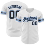Maglia da baseball personalizzata autentica blu nera e bianca polvere Maglia da baseball personalizzata autentica blu nera e bianca polvere