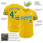 Maglia da baseball autentica personalizzata gialla Kelly Green-White Maglia da baseball autentica personalizzata gialla Kelly Green-White