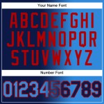 Maglia da baseball personalizzata autentica alla moda, blu navy sfumato blu-rosso elettrico Maglia da baseball personalizzata autentica alla moda, blu navy sfumato blu-rosso elettrico