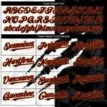 Maglia da baseball autentica con motivo graffiato, 3D personalizzata, graffiti neri e arancioni Maglia da baseball autentica con motivo graffiato, 3D personalizzata, graffiti neri e arancioni