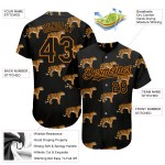 Maglia da baseball 3D con motivo personalizzato Bay Orange Black Tiger Design autentico Maglia da baseball 3D con motivo personalizzato Bay Orange Black Tiger Design autentico