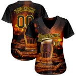 Maglia da baseball Day Design Nero Giallo Autentico Birra Internazionale Modello Personalizzato 3D
